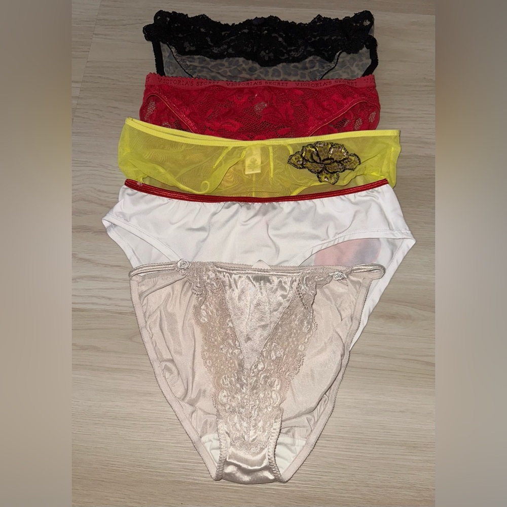 5 Vintage Victorias Secret Hiphugger-Hi-Leg Bikini Brief & String Bikini Panties
